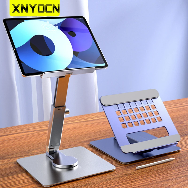 Xnyocn Laptop Holder Desktop Adjustable Folding Stand for iPad Pro Air