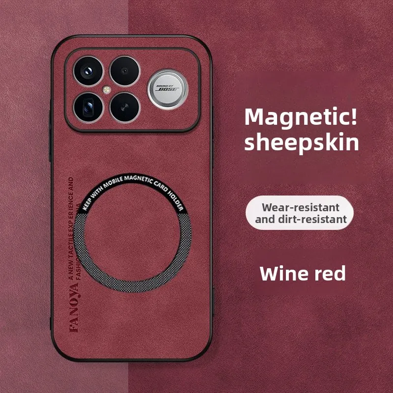 Premium Sheepskin Magnetic Case - Shockproof & Full Camera Protection