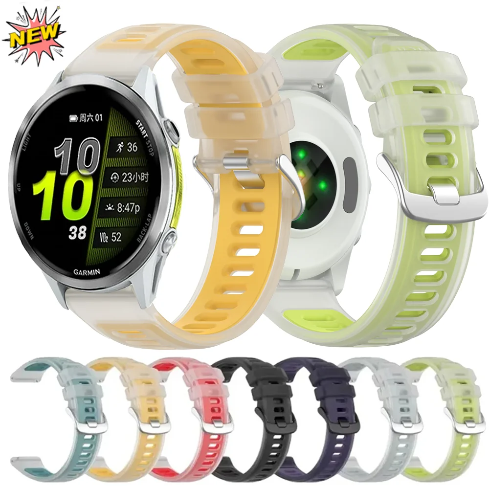 Semi-Transparent Jelly Color Silicone Watch Strap, 20mm/22mm