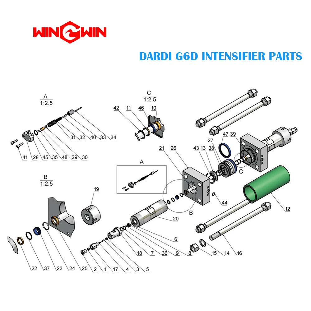 

Waterjet Spare Parts Priming Tube, Safety Valve for Dardi Water Jet Cutting Machine
