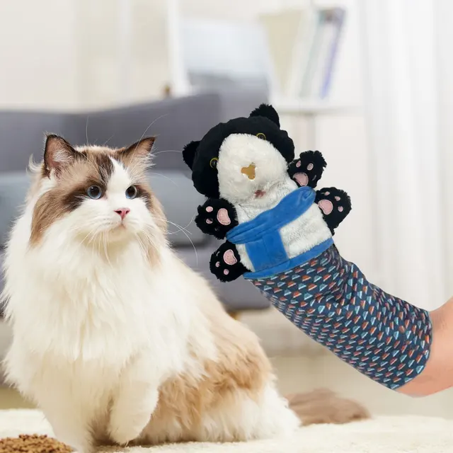 Marionnette à Main Jouet Pour Chat - Gant Interactif En Peluche Pour Jouer Et Renforcer Le Lien Avec Votre Animal