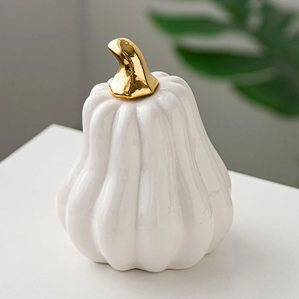 

Halloween Decorations Ceramic Pumpkin Craft Nordic Table Ornament White Figurine