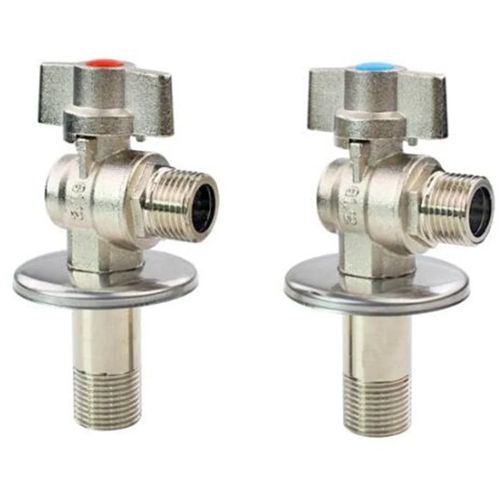 Lengthened Full Copper Ball Core Large Flow Full Open Angle Valve Dn15 Water Heater Faucet Toilet Special Ball Core Angle Valve