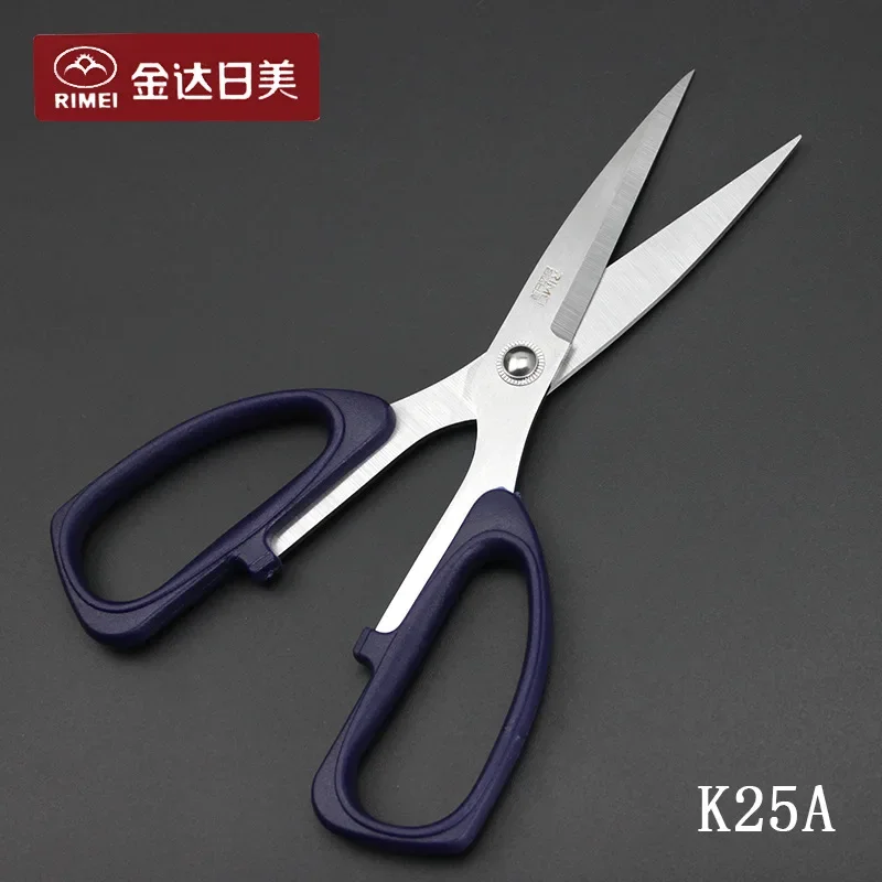Jinda Rimei K24A 가정용 대형 가위, 두꺼운 파란색 손잡이, K25A, 사무용품