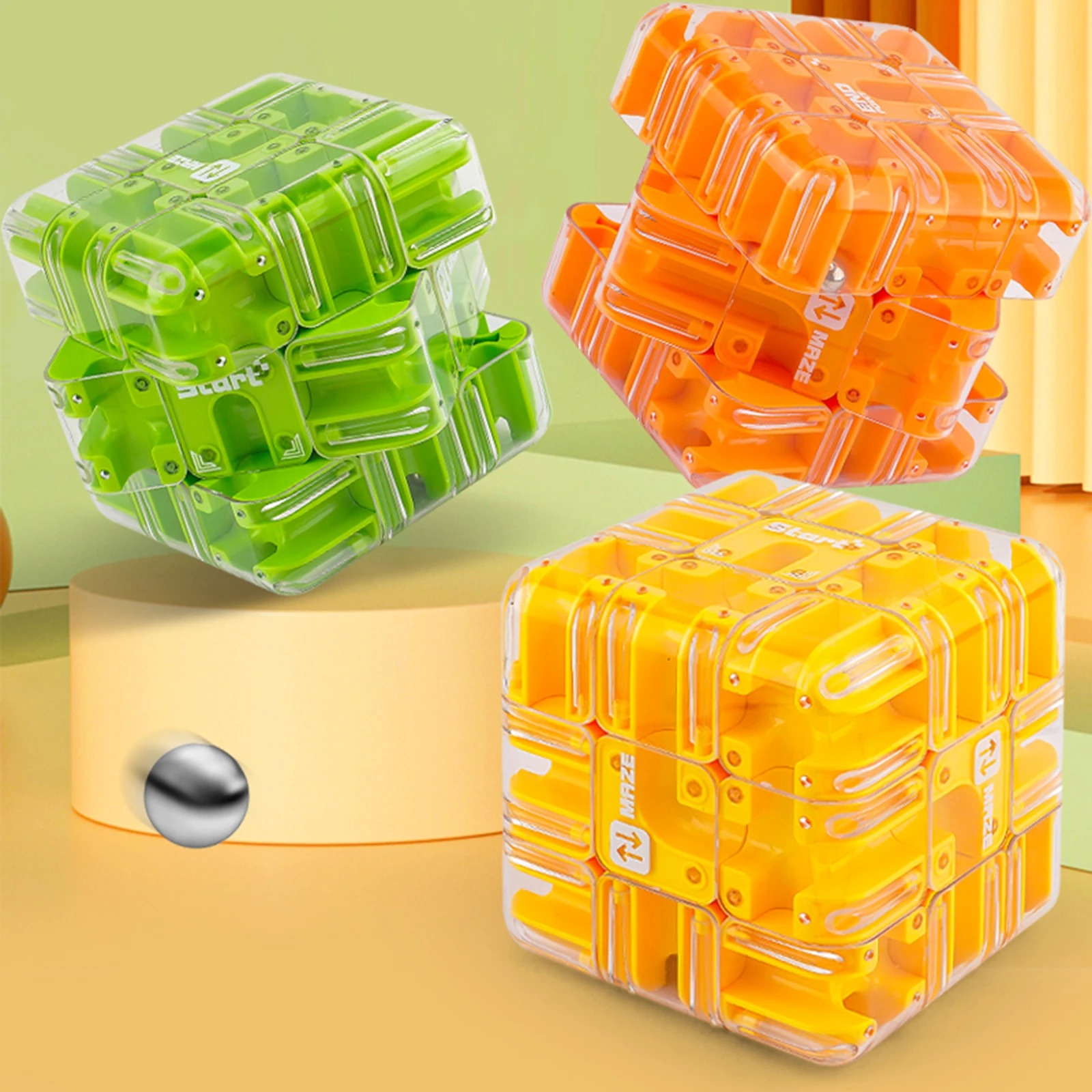 3D Maze Magic Cube Fidgeting Toys Kids Labyrinth Creative Puzzle Intelligence Cube Logical Thinking Anti Stress Educational Toys