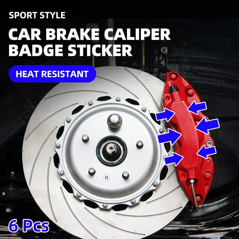 6Pcs Car Logo Sticker Pinza Freno Accessori Per Decalcomanie In Vinile Per Audi S Line A1 A3 A4 A5 A6 A7 Q3 Q5 Q7 Rs3 Rs4 Rs5 S3 S4 S5 S7