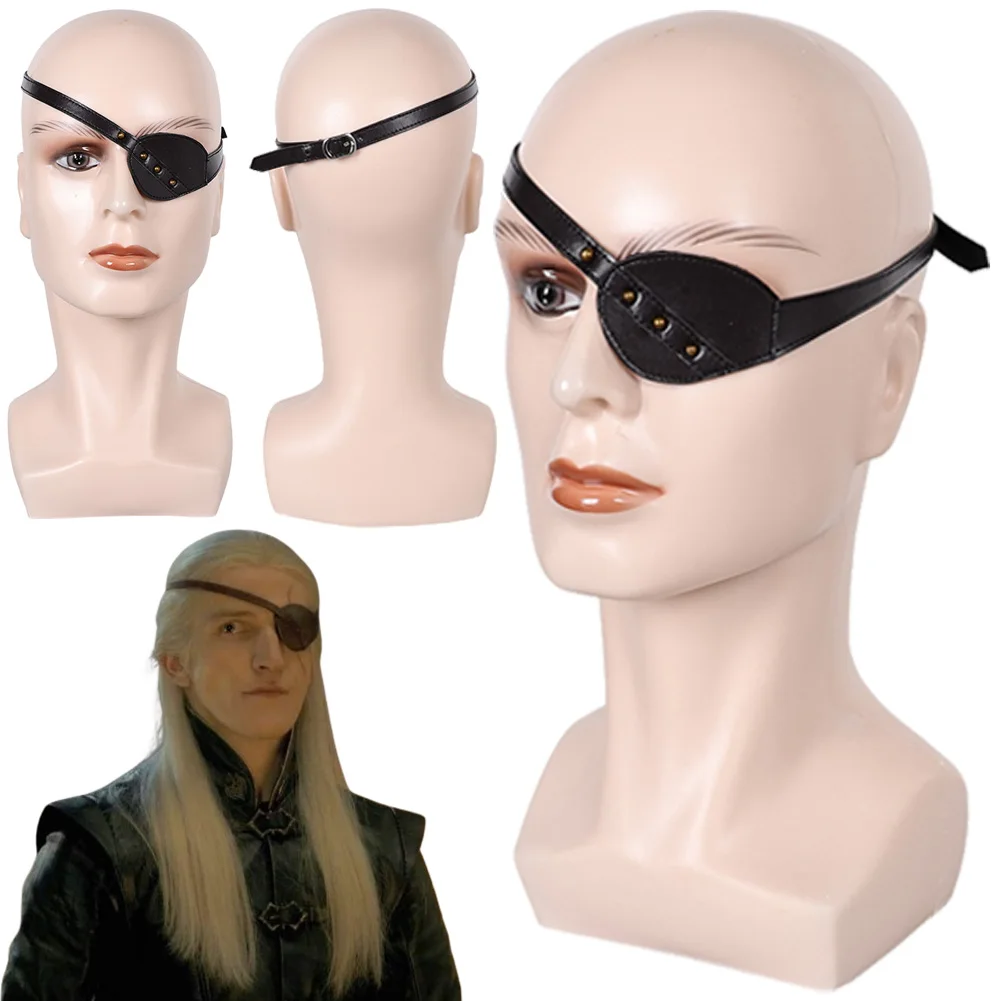TV House Cosplay The Dragon Disguise Prince Aemond Cosplay Single Eye Mask Patch Costume Accessories Men Patch Halloween Props half face mask