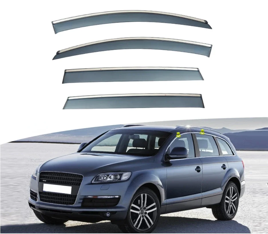 

For AUDI Q7 2006-2015 Plastic Exterior Visor Vent Shades Window Sun Rain Guard Deflector