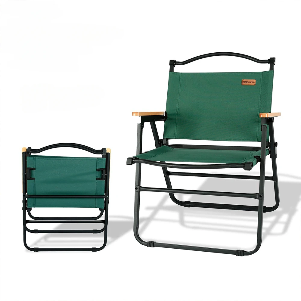 

SeeMore Portable Kermit Chair Beach Wood Armrest Metal Frame Travel Chair Camping Chairs