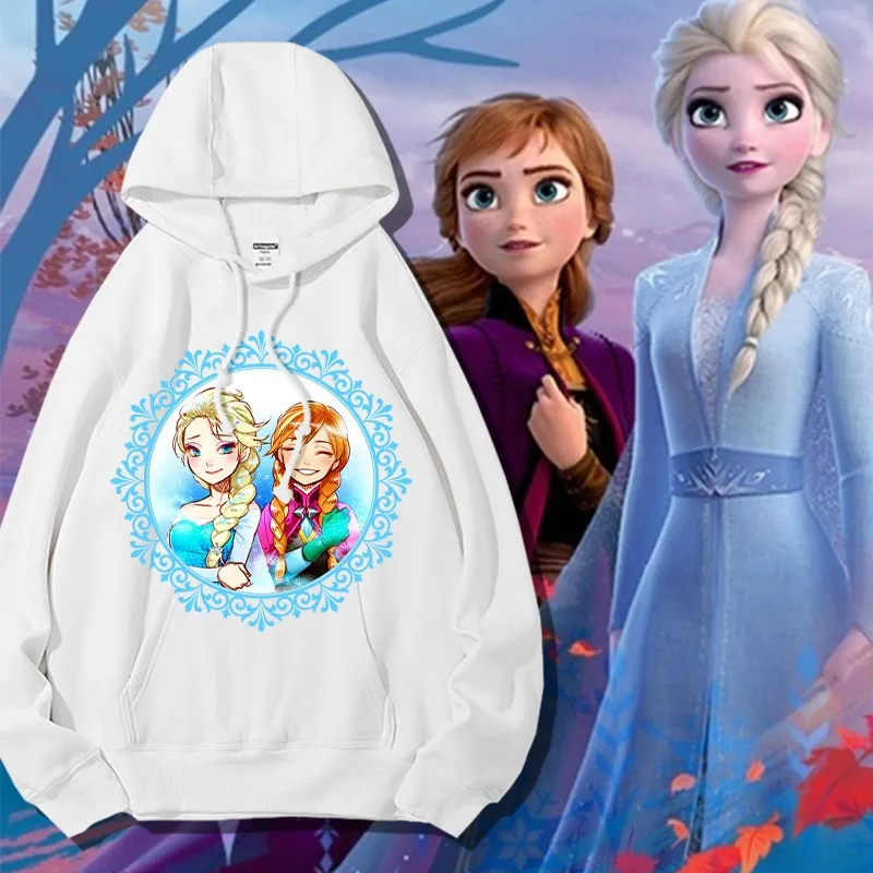 

2024 New Ice And Snow Hoodie Female Disney Aisha Anna Animation Peripheral Coat Autumn Girls Clothes