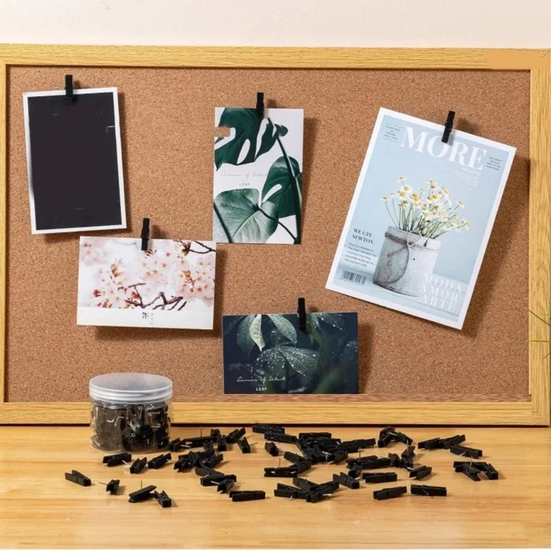 Wood Drawing Pins Push Pins with Clips Cork Board Steel Pointed Map Push Thumbtack for Cork Board Arts Project push pins