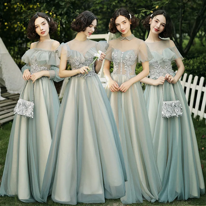 Vestidos Elegantes Para Damas De Honor Junior Con Hombros Descubiertos Tormenta main image 1