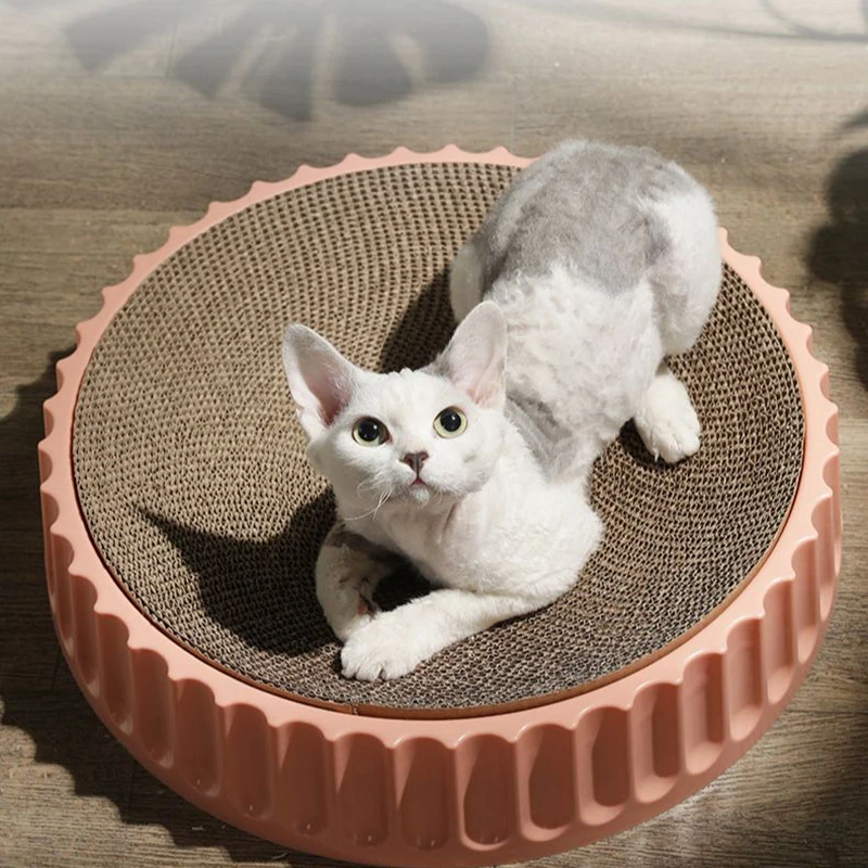 

Round Cat Scratcher Pad Grinding Claws Cardboard Corrugated Paper Cats Scratching Board Kitten Scrapers Pet Furniture Supplies