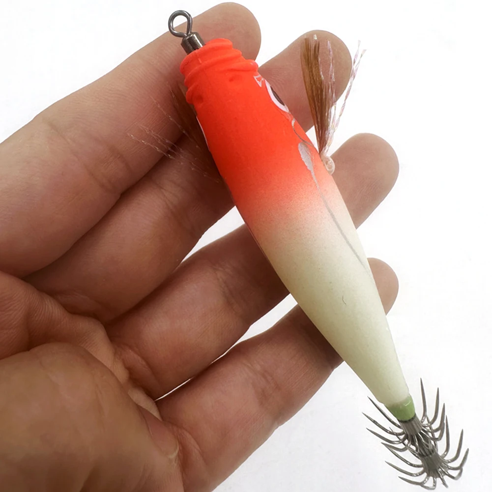 10/5PCS Shrimp Fishing Lures Luminous Squid Jig Hook Wood Squid Jig  Artificial Bait Octopus Cuttlefish Fishing Tackle 8/9/10CM - AliExpress