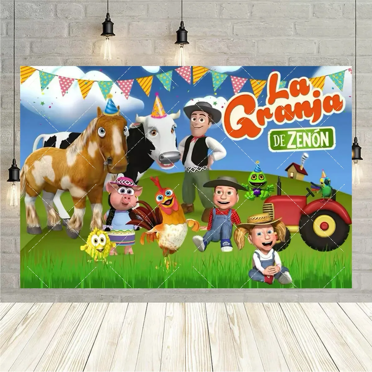 Green Grass Farm Party Decoration Backdrop for Kids' Birthday or Baby Shower