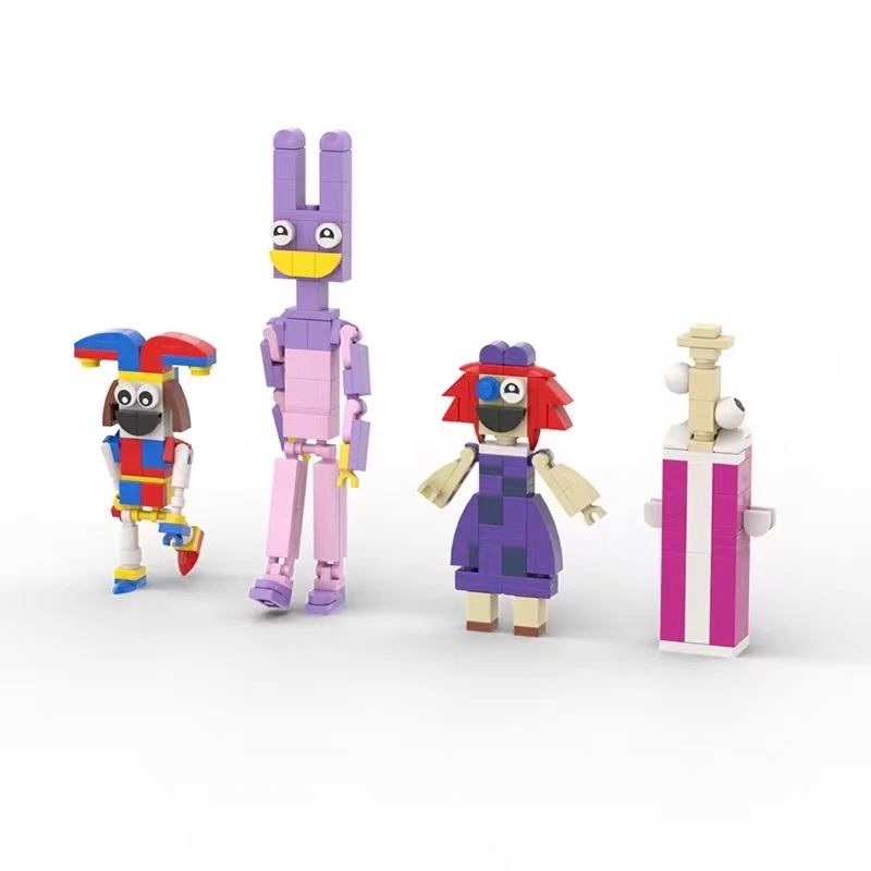 MOC 7 Set The Amazing Digital Circus Building Blocks Pomni Jax Cartoon Film Television Digital Circus Toy For Kid Christmas Gift