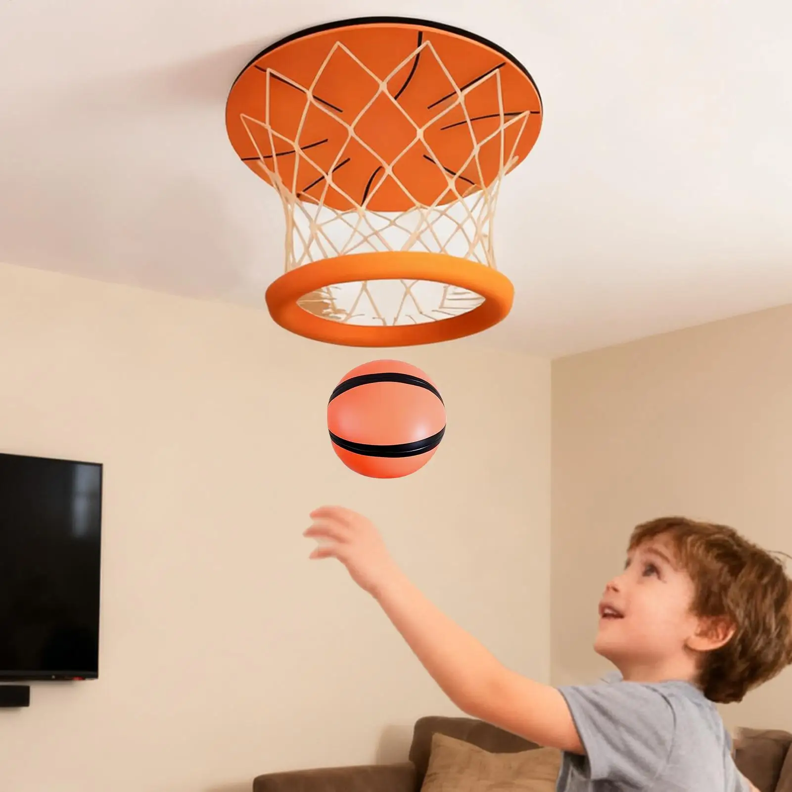 Indoor Basketball Hoop Over Door Foldable Mini Hoop Set with Ball Net for Kids Teens Bedroom Playroom Apartment Sports Game