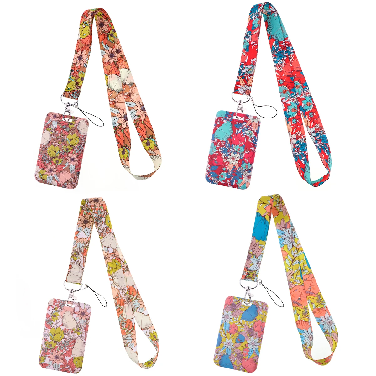 JF1449 Rose Flower Lanyard Cool Print Lanyards Strap Phone Holder Neck Straps Hanging Ropes Fashion Buttons Accessories vintage flowers neck strap straps ribbons phone buttons id card holder lanyard buttons diy hanging rope phone charm strap