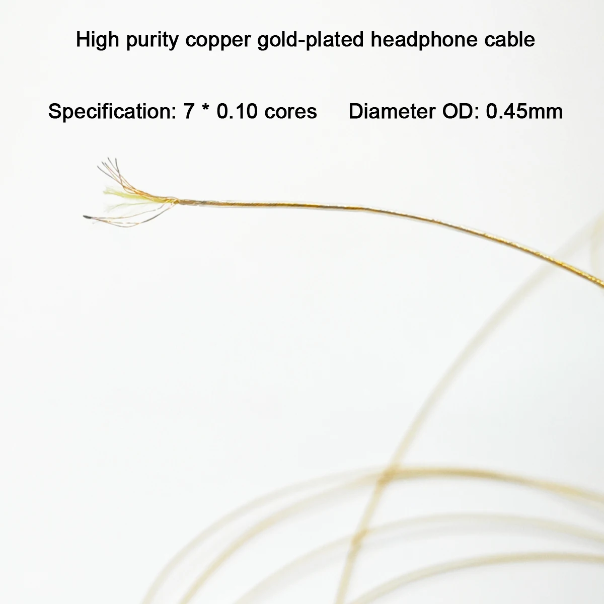 Oxygen free copper gold-plated headphone cable