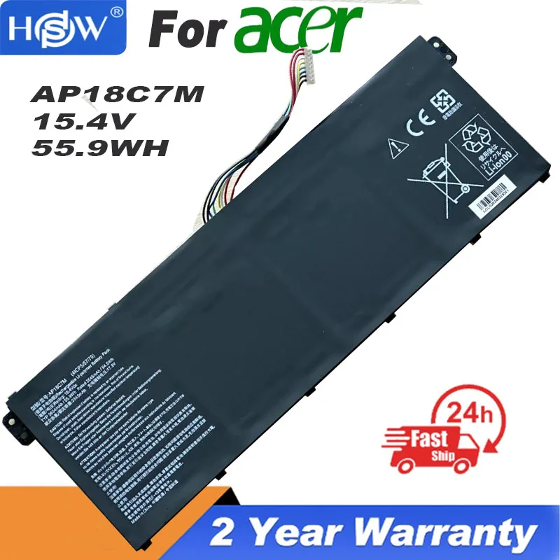 

AP18C7M Laptop Battery For Acer Swift 5 SF514-54G SP513-54N SF313-52 Series 4ICP5/57/79 15.4V 55.9Wh 3634mAh