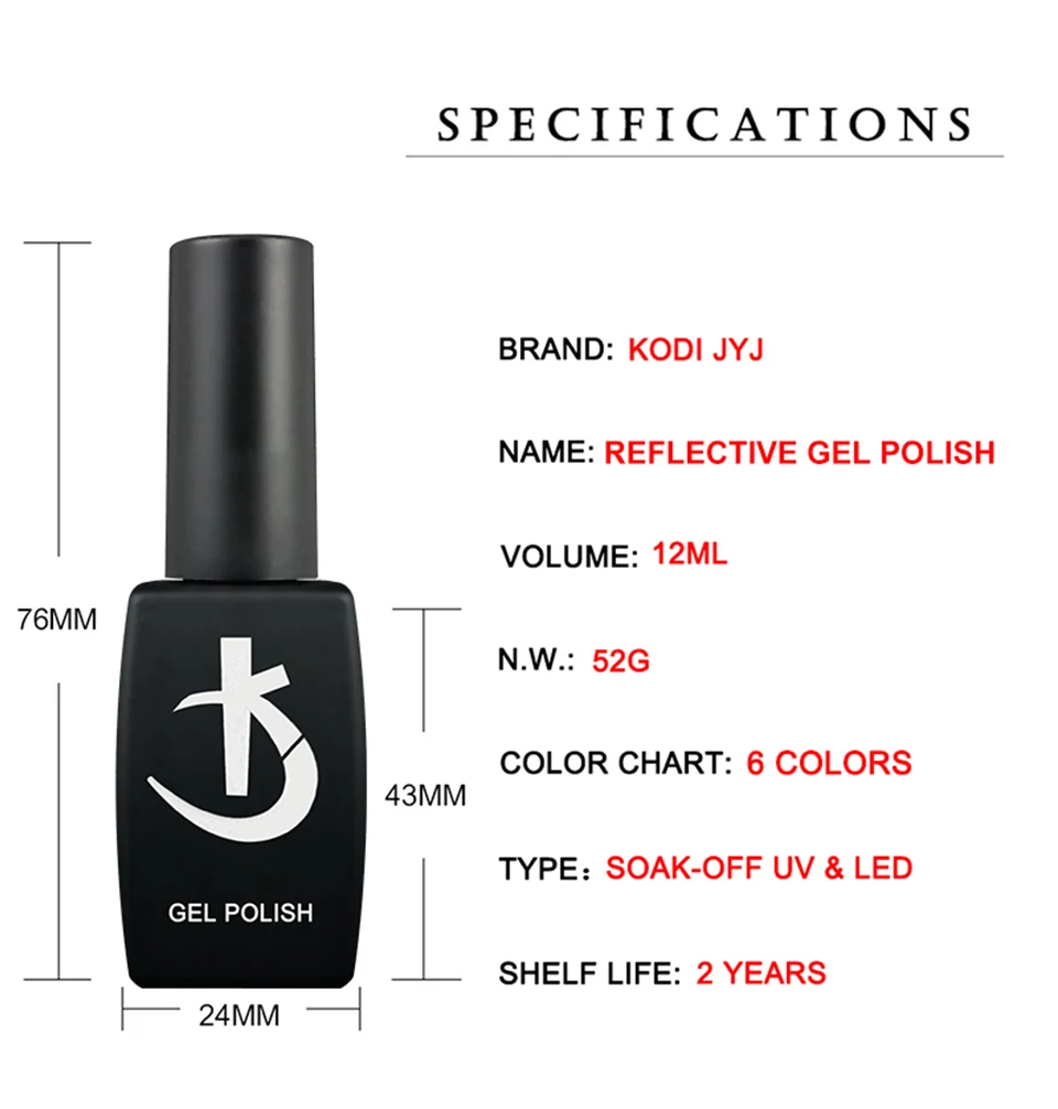 KODI JYJ Reflective Glitter Gel Polish - 12ml