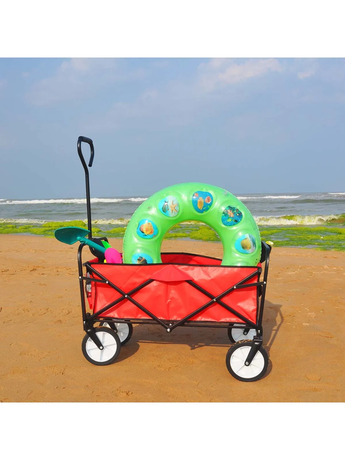 Folding Wagon Garden Shopping Beach Cart folding cart images - 6