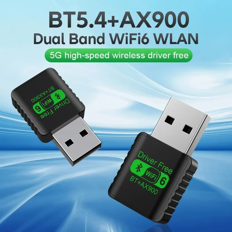 미니 AX900 와이파이 6 BT5.4 어댑터 USB 네트워크 카드 2.4G/5GHz 듀얼 밴드 신호 수신 동글 노트북용 드라이버 프리 윈도우 7/10/11