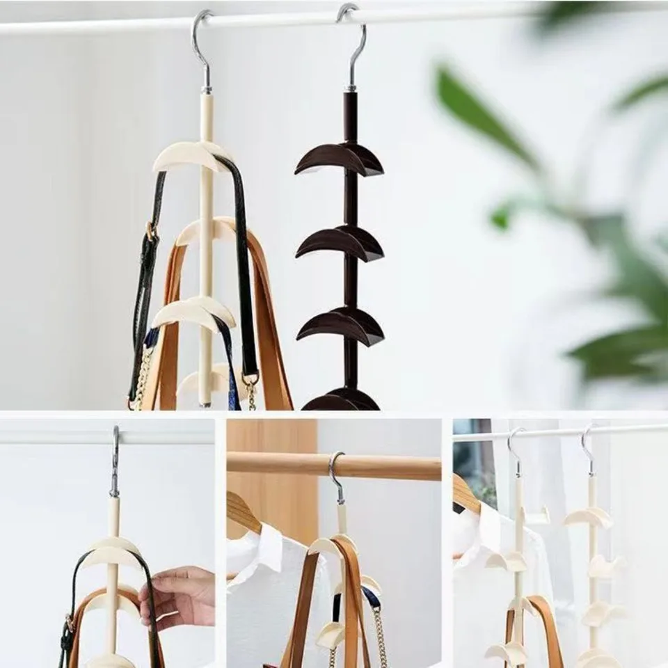 5 Pcs Portacravatte da Armadio, Porta Borse, Porta Cappelli, Organizer Armadio da Appendere per Sciarpe,Cappello,Cravatte,Cinture, Borse (Nero