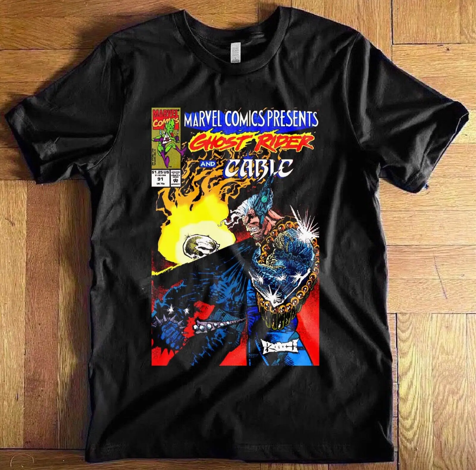 T-Shirt Unisex Ghost Rider (Tela Bella) Maniche Lunghe