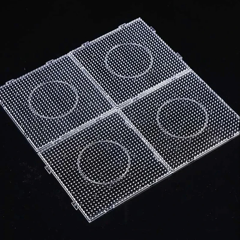 Fuse Beads Pegboards 4PCS 2.6mm/5mm Fuse Beads Transparent Big Square Pegboards Ironing Beads Boards DIY Material Template Melting Pegboard