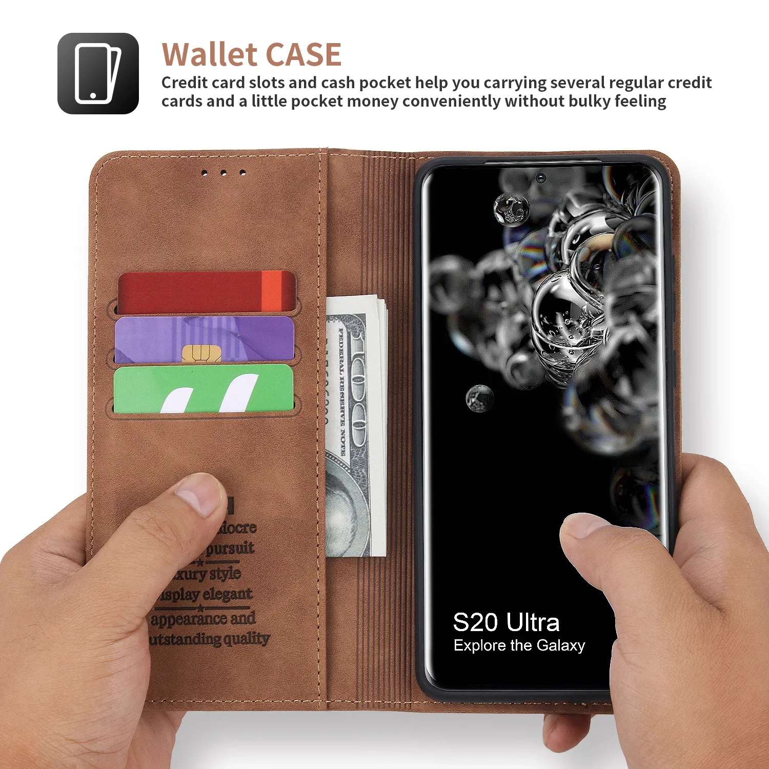 Premium Flip Leather Magnetic Phone Case with Wallet Card Holder