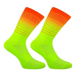 High-Performance Compression Socks - Durable, Breathable, Multi-Sport Use - 37-45 (Orange Green)