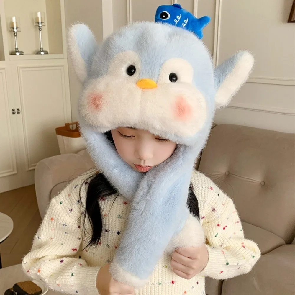 Fashion Cute Cartoon Balaclava Hat Windproof Warm Pullover Hats Cold Proof Thickned Ear Protection Cap Winter