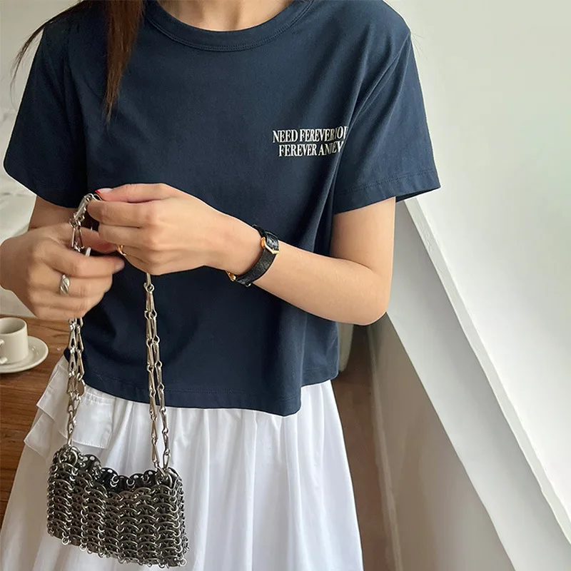 

summer 2024 shirts for women t shirt COTTON crop top korean fashion women t shirt short sleeve