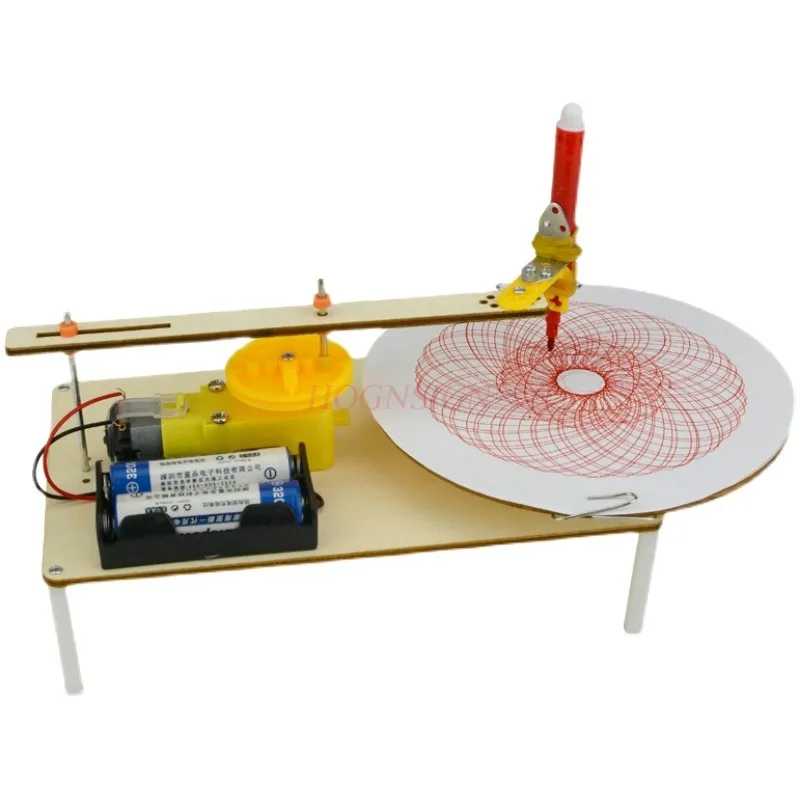Creative DIY Puzzle Assembled Kits Kids Handmade Graffiti Toy Simple Science Gizmo Physics Experiment Resources Electric Plotter educational toy physics experimental equipment
