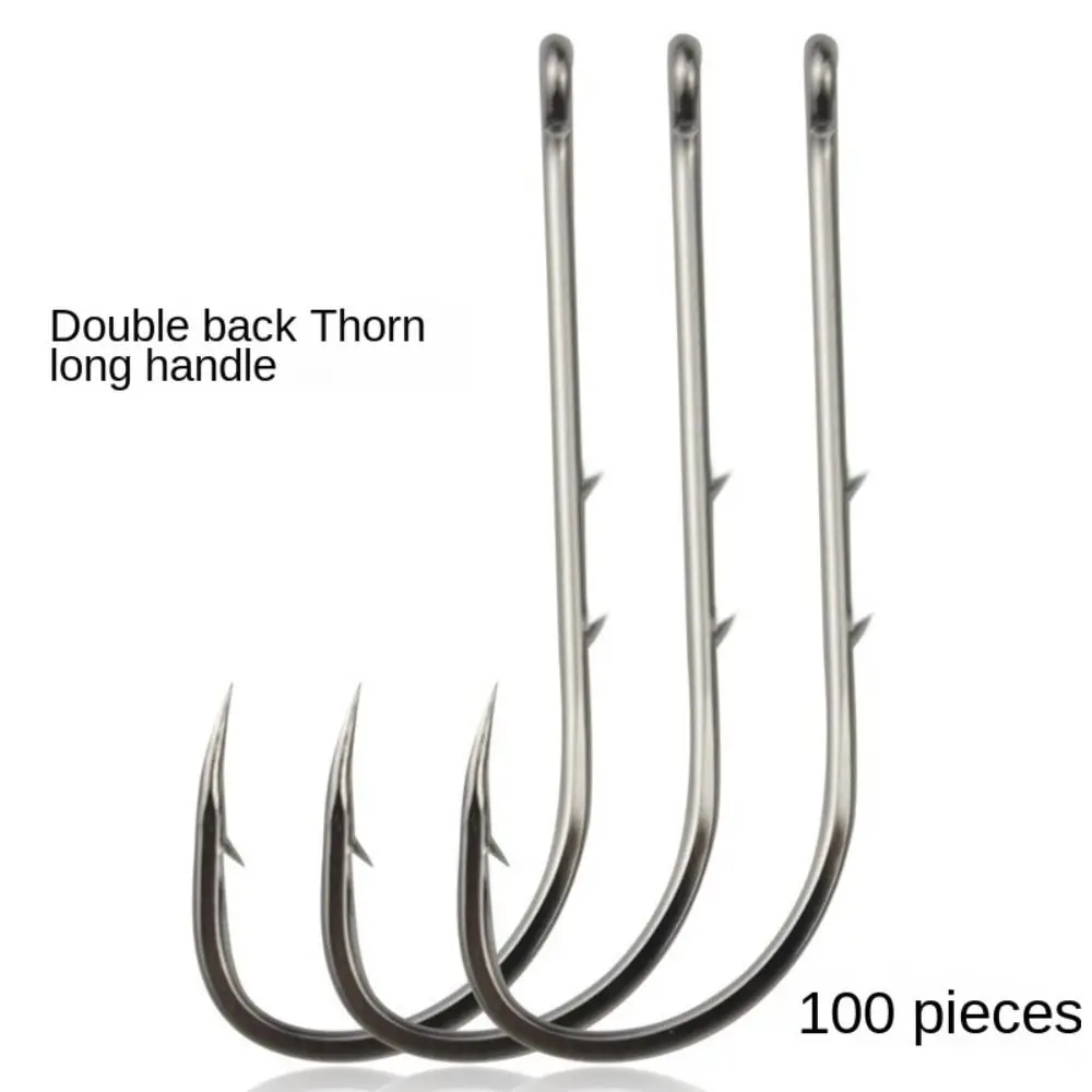 100pcs Octopus Bait Holder Hooks With 2 Barbs - High Carbon Steel Offset Fishing Hooks In Multiple 100pcs Octopus Bait Holder Hooks With 2 Barbs - High Carbon Steel Offset Fishing Hooks In Multiple