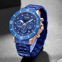 LIGE Fashion Men Watch Luminous Waterproof Chronograph Date Man Wristwatch Square Stainless Steel Quartz Men's Watches Reloj 2