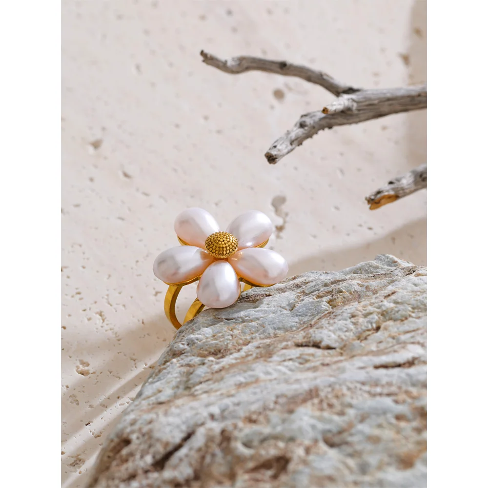 Yhpup Ring Simulated Pearls Women
