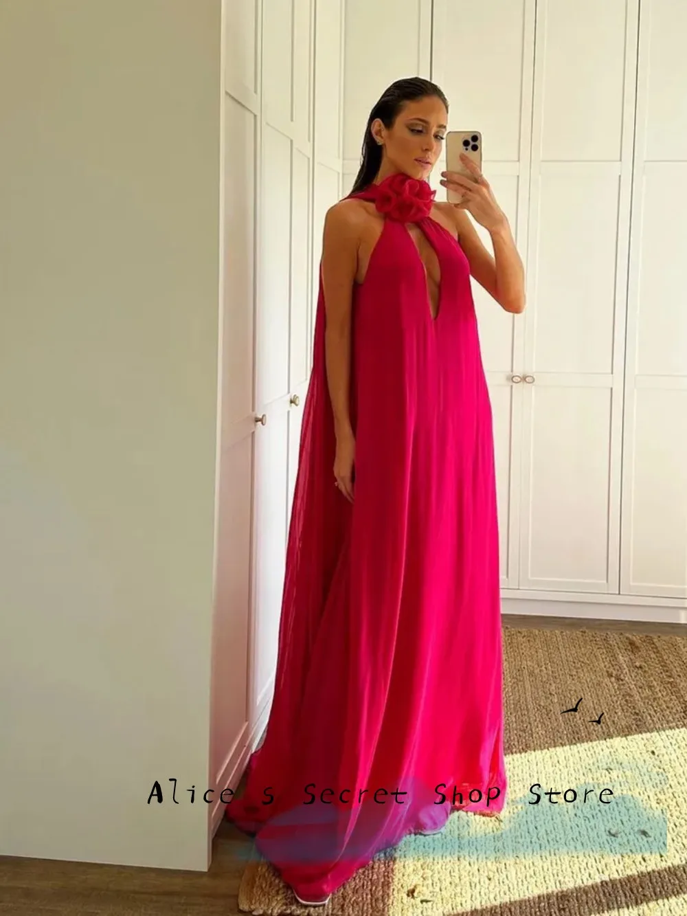 

A-Line Floor Length Evening Dress for Women Sleeveless Chiffon With Tulle Party Gowns/Suitable Request Dress