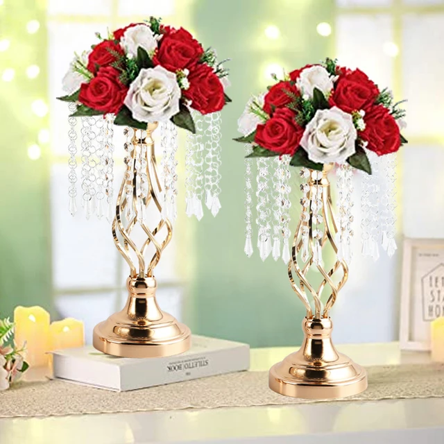 Crystal Candle Holder Flower Arrangement Stand For Wedding Holiday  Centerpieces