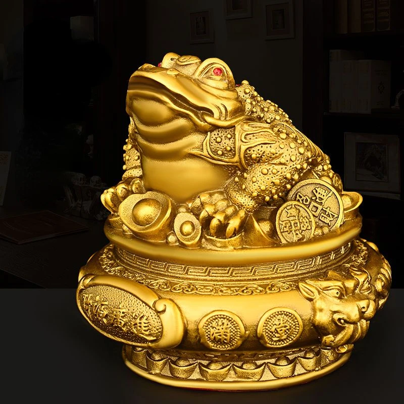 

Attract Wealth Zhaocai Treasure Bowl Golden Toad Ornaments All Copper Yuanbao Money Toad Home Office Desktop Decoration