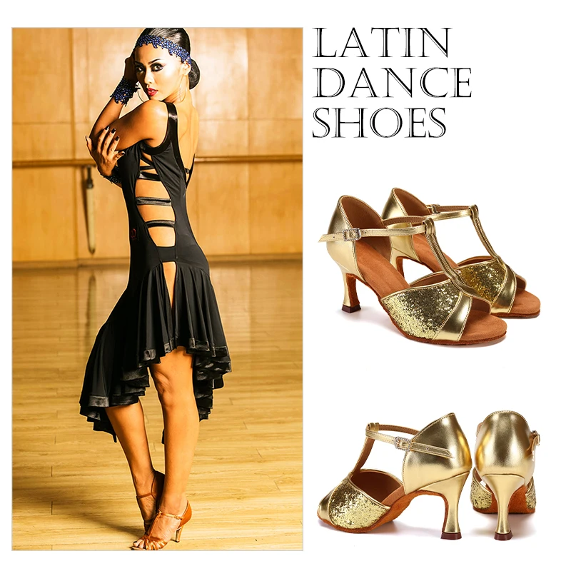 Women Dance Shoes Latin Tango Pole Ballroom Heeled 7CM And 5CM