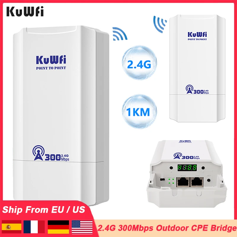 KuWFi 300Mbps Outdoor CPE Bridge - Long Range Wi-Fi Extender Benefits