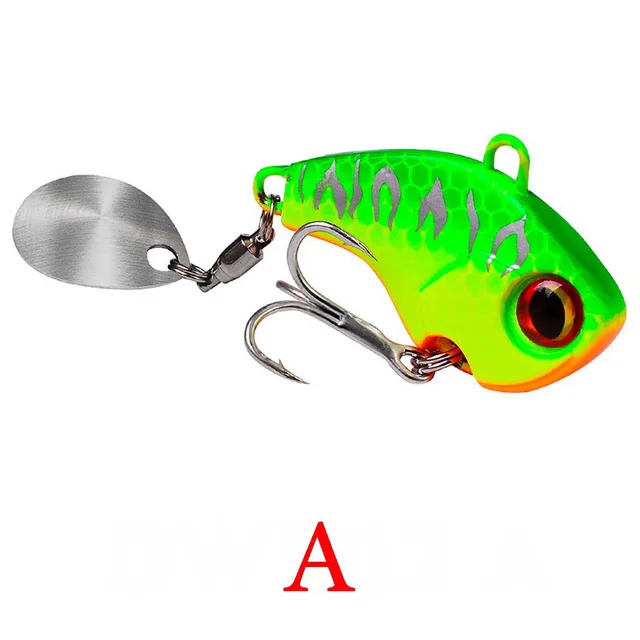 Fishing Lures Wobble Rotating Metal Vib Vibration Bait For Winter Fishing Treble Hook Artificial Hard Baits Spinner Spoon Lure A