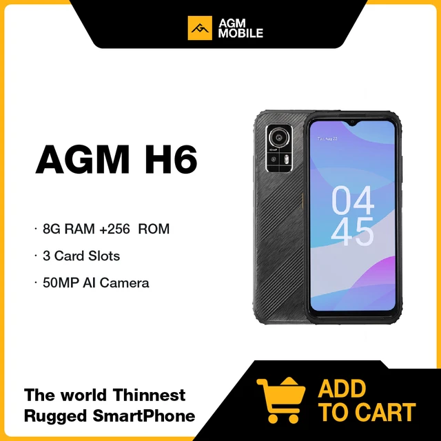 AGM H6 Rugged Smartphone 8G RAM 256G ROM 50MP Camera Waterproof