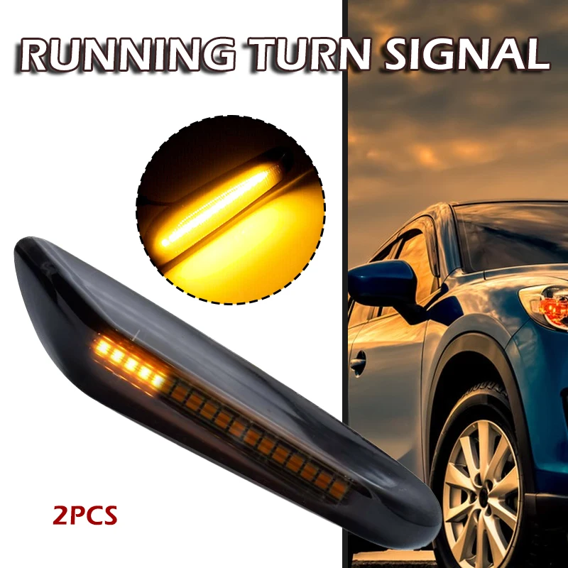 

New 2pcs Car Side Marker Light Automobile Dynamic LED Side Indicator Lights Cars Turn Signal Lamp For BMW E90 E92 E60 E87 E82