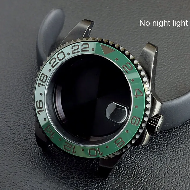 40MM Sapphire Glass GMT Bidirectional Rotation Watch Case with Accessories
