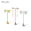 Metal Ear Jewelry T Bar Rack Ear Studs Hanging Tower Storage Shelf Cabinet Window Earring Holder Stand Display Organizer Bracket