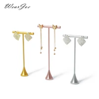 Metal Ear Jewelry T Bar Rack Ear Studs Hanging Tower Storage Shelf Cabinet Window Earring Holder Stand Display Organizer Bracket