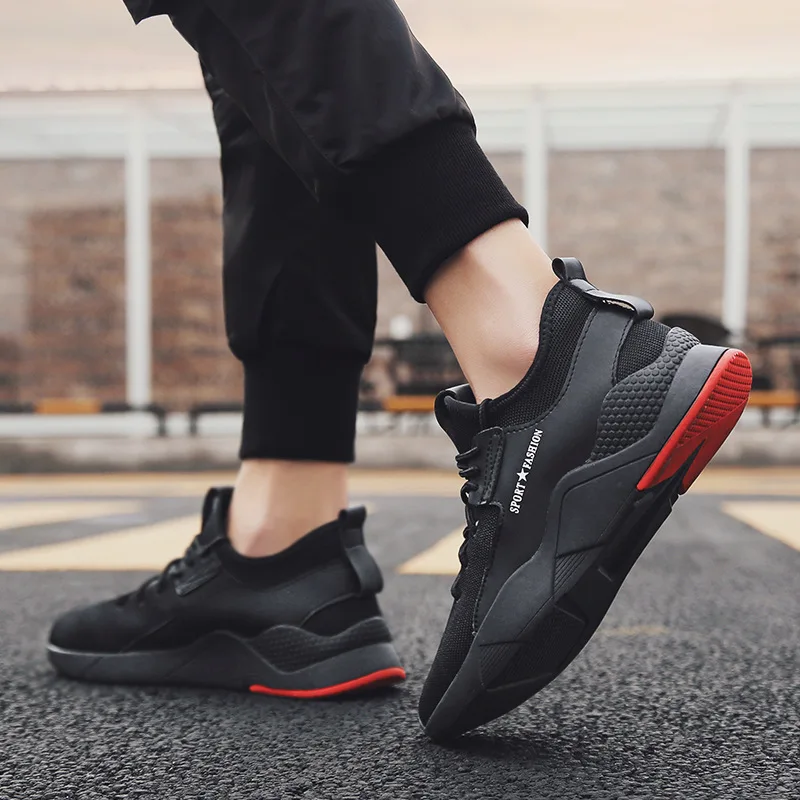 Fashion Black White Sneakers Casual Outdoor Lightweight Breathable Sports Shoes For Men main image 1